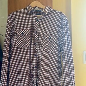 John Lennon XL long-sleeved 100% cotton plaid shirt. Worn a handful of times.
